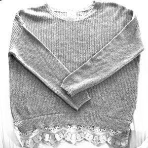 Lace trim sweater LIKE NEW
